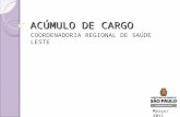 ACÚMULO DE CARGO COORDENADORIA REGIONAL DE SAÚDE LESTE Março/2011.