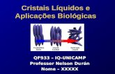 Cristais Líquidos e Aplicações Biológicas QF933 – IQ-UNICAMP Professor Nelson Durán Nome – XXXXX.