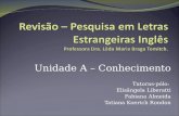 Unidade A – Conhecimento Tutoras-pólo: Elisângela Liberatti Fabiana Almeida Tatiana Koerich Rondon.