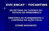 XVII ENCAT - TOCANTINS SECRETARIA DA FAZENDA DO ESTADO DE PERNAMBUCO DIRETORIA DE PLANEJAMENTO E CONTROLE DA AÇÃO FISCAL COSME MARANHÃO.