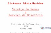 Sistemas Distribuídos Serviço de Nomes e Serviço de Diretório Instituto de Informática – UFG Verão 2005 Baseado em: Emmerich, Capítulo 4.