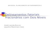 Delineamentos Fatoriais Fracionários com Dois Níveis André Lacerda Biurrum Jaqueline Maschmann Goes MAT02264 - PLANEJAMENTO DE EXPERIMENTOS 2.