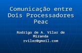 Comunicação entre Dois Processadores Peac Rodrigo de A. Vilar de Miranda rvilar@gmail.com.