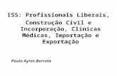 ISS: Profissionais Liberais, Construção Civil e Incorporação, Clínicas Médicas, Importação e Exportação Paulo Ayres Barreto.