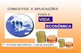 CONCEITOS E APLICAÇÕES PARA A VIDA ECONÔMICA 7 - FATOR NATUREZA - LOCALIZAÇÃO.
