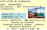1 Livro: LOGÍSTICA – MBA Executivo em Gestão de Projetos Fundação Getúlio Vargas – Roberto Malheiros Moreira, M. 1ª. Aula : pág.6 à pág. 40 UFPR-SETOR.
