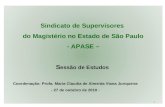 Sindicato de Supervisores do Magistério no Estado de São Paulo - APASE – S essão de Estudos Coordenação: Profa. Maria Claudia de Almeida Viana Junqueira.