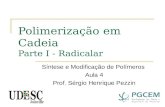Polimerização em Cadeia Parte I - Radicalar Síntese e Modificação de Polímeros Aula 4 Prof. Sérgio Henrique Pezzin.