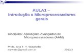AULA1 – Introdução a Microprocessadores gerais Disciplina: Aplicações Avançadas de Microprocessadores (AAM) Microprocessadores (AAM) Profa. Ana T. Y. Watanabe.