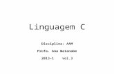 Linguagem C Disciplina: AAM Profa. Ana Watanabe 2013-1 vol.3.