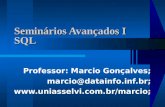 Seminários Avançados I Professor: Marcio Gonçalves; marcio@datainfo.inf.br;  SQL.