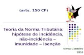 1 Nívea Cordeiro 2010 Teoria da Norma Tributária: hipótese de incidência, não-incidência – imunidade – isenção (arts. 150 CF)