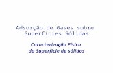 Adsorção de Gases sobre Superfícies Sólidas Caracterização Física da Superfície de sólidos.