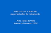 PORTUGAL E BRASIL nos primórdios da colonização Profa. Valéria da Vinha Instituto de Economia / UFRJ.
