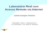 Laboratório Real com Acesso Remoto via Internet Orientador: Cairo L. Nascimento Jr. Co-Orientador: Luis Filipe W. Barbosa Carine Campos Teixeira.