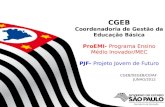 SECRETARIA DA EDUCAÇÃO Coordenadoria de Gestão da Educação Básica CGEB Coordenadoria de Gestão da Educação Básica ProEMI- Programa Ensino Médio Inovador/MEC.