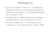 Bibliografia 1. Aho V.A., Sethi R., Ulman D.J., Compiladores - Princípios, Técnicas e Ferramentas, tradução de Daniel de Ariosto Pinto - Ed. Guanabara.
