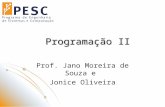 Programação II Prof. Jano Moreira de Souza e Jonice Oliveira.