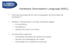 Hardware Description Language (HDL) Para que precisamos de uma Linguagem de Descrição de Hardware ? Modelar, Representar e simular hardware digital –Concorrência.