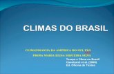 CLIMATOLOGIA DA AMÉRICA DO SUL FLG XXX PROFa MARIA ELISA SIQUEIRA SILVA Tempo e Clima no Brasil Cavalcanti et al. (2009) Ed. Oficina de Textos.