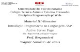 Universidade do Vale do Paraíba Colégio Técnico Antônio Teixeira Fernandes Disciplina Programação p/ Web. Material III-Bimestre Introdução Programação.