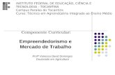 Componente Curricular: Empreendedorismo e Mercado de Trabalho Profª Vanessa David Domingos Doutorado em Agricultura INSTITUTO FEDERAL DE EDUCAÇÃO, CIÊNCIA.