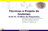 Daluz@etfto.gov.br Técnicas e Projeto de Sistemas Aula 01: Análise de Requisitos Prof. MSc. Antonio da Luz Jr. Curso Téc. Informática – Mód. III ETF/Palmas.