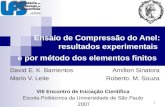 1 Ensaio de Compressão do Anel: resultados experimentais e por método dos elementos finitos David E. K. Barrientos Amilton Sinatora Mario V. Leite Roberto.