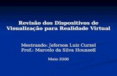 Revisão dos Dispositivos de Visualização para Realidade Virtual Mestrando: Jeferson Luiz Curzel Prof.: Marcelo da Silva Hounsell Maio 2006.