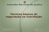 Henrique Gomm Neto henrique@gomm.com.br Conselho Nacional de Justiça Roberto Portugal Bacellar rob@tj.pr.gov.br Técnicas básicas de negociação na Conciliação.
