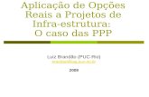 Aplicação de Opções Reais a Projetos de Infra-estrutura: O caso das PPP Luiz Brandão (PUC-Rio) brandao@iag.puc-rio.br 2008.