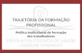 TRAJETÓRIA DA FORMAÇÃO PROFISSIONAL Política institucional de formação dos trabalhadores.