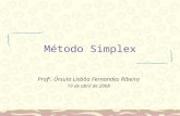 Método Simplex Prof a. Úrsula Lisbôa Fernandes Ribeiro 19 de abril de 2008.