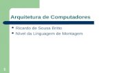 1 Arquitetura de Computadores Ricardo de Sousa Britto Nível da Linguagem de Montagem.
