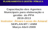 Capacitação dos Agentes Municipais para elaboração e gestão do PPA 2010-2013 Instrutor: Álvaro Lucas do Amaral SEPLAN-MT / AMM Março-Abril-2009 PLANEJAMENTO.