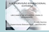A SUPERVISÃO EDUCACIONAL EXTERNA UM CAMPO DE ATUAÇÃO PARA O PEDAGOGO Gisele Santos Supervisora Educacional – SEEDUC/RJ.