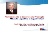 Planejamento e Controle da Produção MBA de Logística e Supply Chain Profº Marcilio José Bezerra Cunha Mestre em Engenharia de Produção.