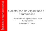 Construção de Algoritmos e Programação Aprendendo a programar com fluxogramas Ednaldo Pizzolato.