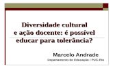 Diversidade cultural e ação docente: é possível educar para tolerância? Marcelo Andrade Departamento de Educação / PUC-Rio.