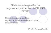Sistemas de gestão da segurança alimentar- NBR ISO 22000 Requisitos para qualquer organização na cadeia produtiva de alimentos Profª: Bruna Gratão.