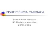 INSUFICIÊNCIA CARDÍACA Luana Alves Tannous R3 Medicina Intensiva 20/03/2006.