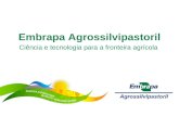 Embrapa Agrossilvipastoril Ciência e tecnologia para a fronteira agrícola.