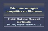 Criar uma vantagem competitiva em Blumenau Projeto Marketing Municipal coordenação: Dr. Jörg Meyer- Stamer (Alemanha)
