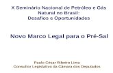 Novo Marco Legal para o Pré-Sal Paulo César Ribeiro Lima Consultor Legislativo da Câmara dos Deputados X Seminário Nacional de Petróleo e Gás Natural no.