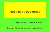 Noções de economia Disciplina: Gestão Rural Curso: Técnico em Agropecuária.