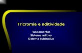 Tricromia e aditividade Fundamentos Sistema aditivo Sistema subtrativo.