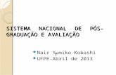 SISTEMA NACIONAL DE PÓS- GRADUAÇÃO E AVALIAÇÃO Nair Yumiko Kobashi UFPE-Abril de 2013 i.