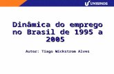 Dinâmica do emprego no Brasil de 1995 a 2005 Autor: Tiago Wickstrom Alves.