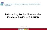 1 /20 Introdução às Bases de Dados RAIS e CAGED Programa de Disseminação de Estatísticas do Trabalho 31/05/2010.
