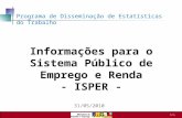 1 /16 Informações para o Sistema Público de Emprego e Renda - ISPER - 31/05/2010 Programa de Disseminação de Estatísticas do Trabalho.